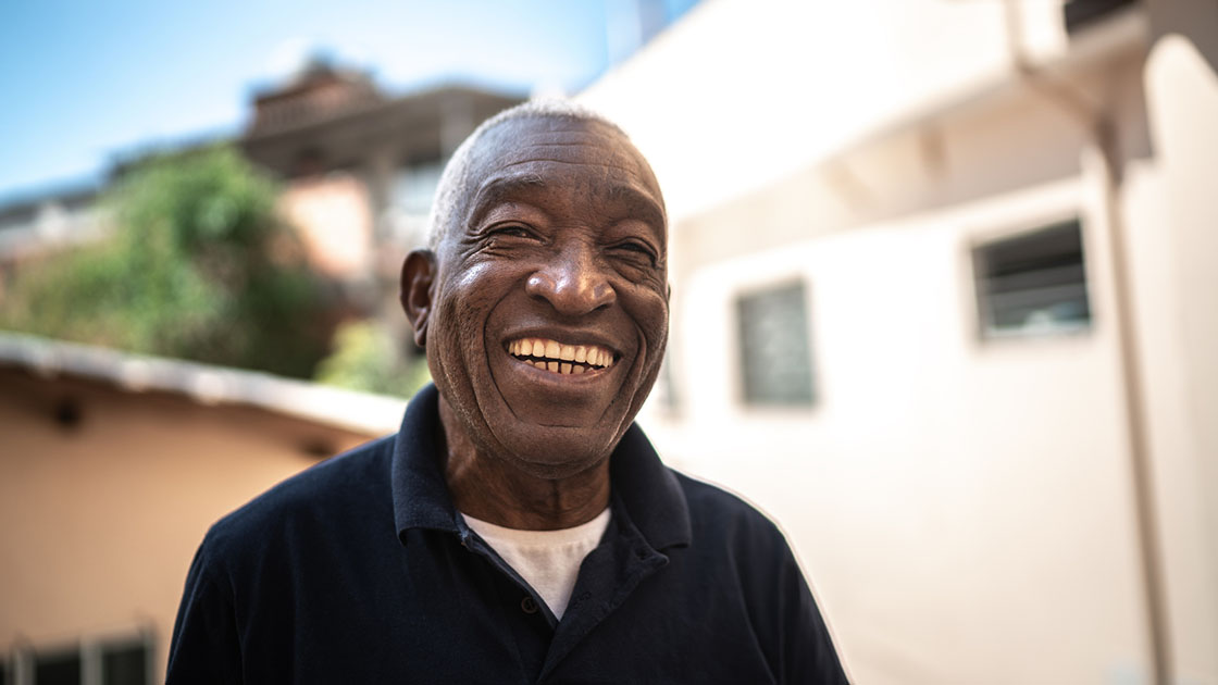 elderly man smiling